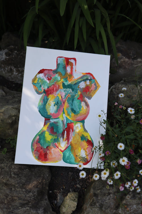Abstract Female Body Painting | Original Acrylic Canvas Art